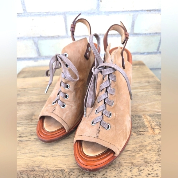 Rag & Bone Lace-up Peep Toe Heels - Picture 2 of 11